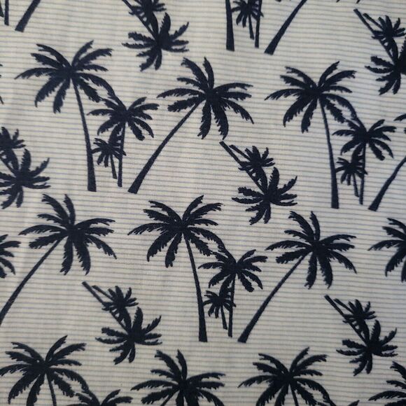 Michael Brandon Slim Fit Palm Tree Hawaiian Shirt Navy White Men's XL - Picture 4 of 6